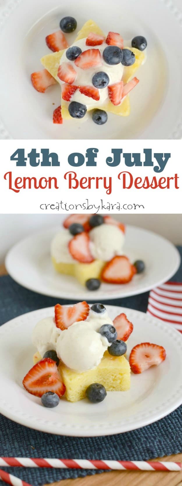 4th of july lemon berry dessert recipe collage