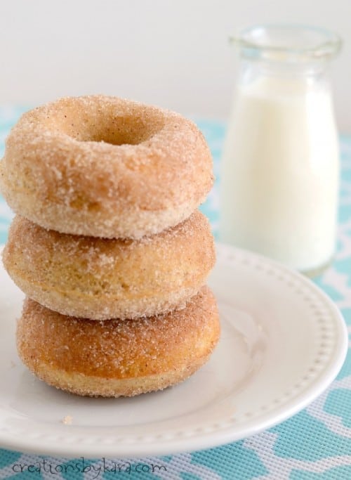 These mouthwatering Cinnamon Sugar Donuts are baked, not fried!