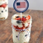 Berry Trifle in mason jars- a perfect 4th of July dessert!