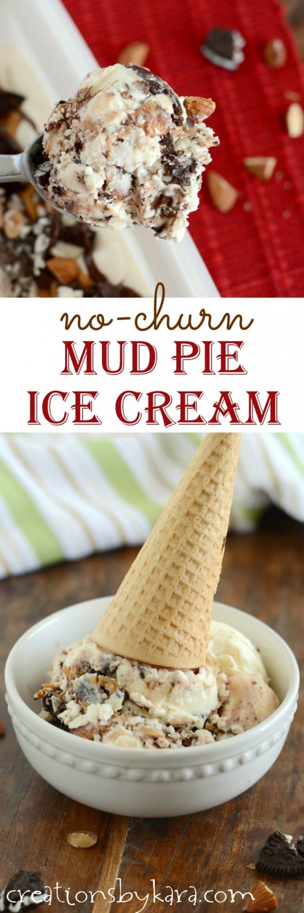 No-Churn Mud Pie Ice Cream recipe collage