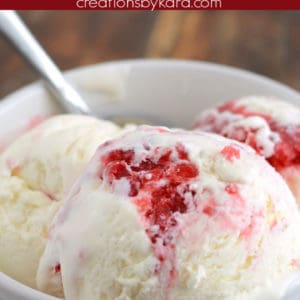 no churn white chocolate raspberry swirl ice cream