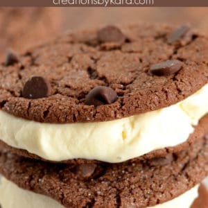 chocolate cookie ice cream sandwich recipe collage