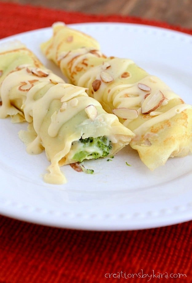 Recipe for Chicken Crepes with broccoli
