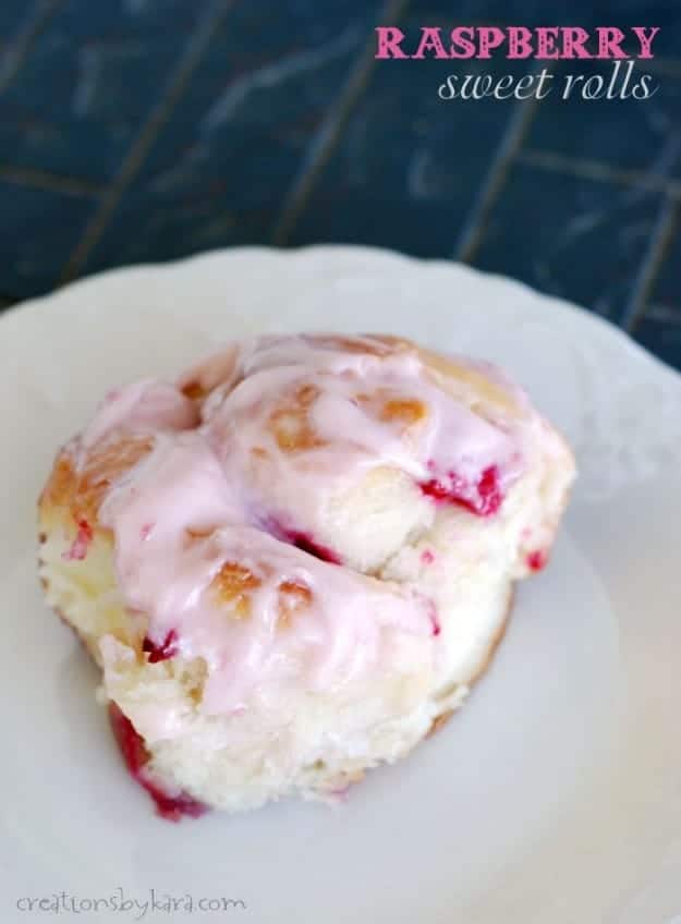 Raspberry Sweet Rolls with raspberry frosting