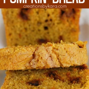 cinnamon chip pumpkin bread recipe collage