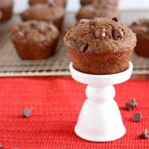 Recipe for double chocolate muffins- a real crowd pleaser!