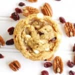 Chewy White Chocolate Pumpkin Cookies with Cranberries