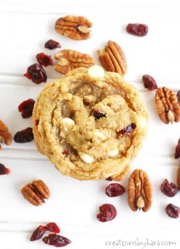 Chewy Pumpkin Cookies with White Chocolate & Craisins