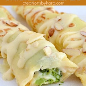 chicken crepes with broccoli recipe collage