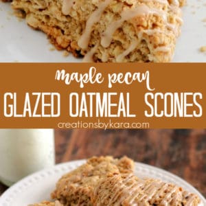glazed oatmeal maple scones