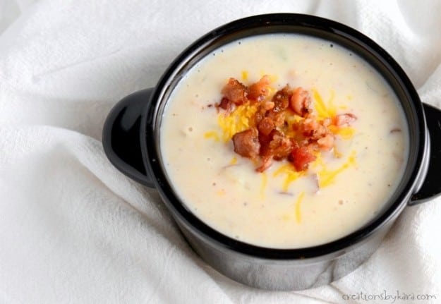 bowl of corn chowder with bacon