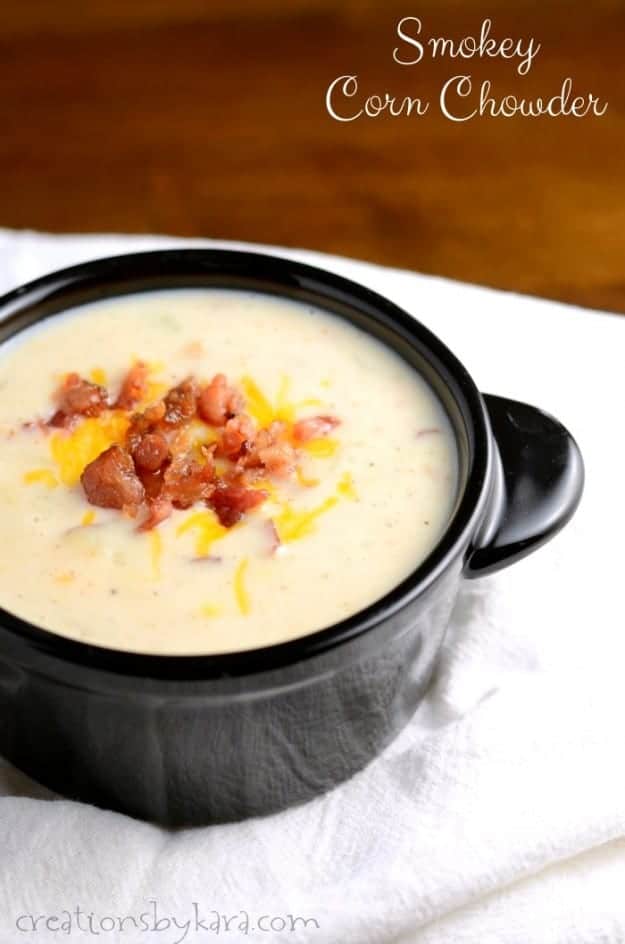 This Smokey Corn Chowder has just the right amount of heat to warm you up from head to toe. So yummy!