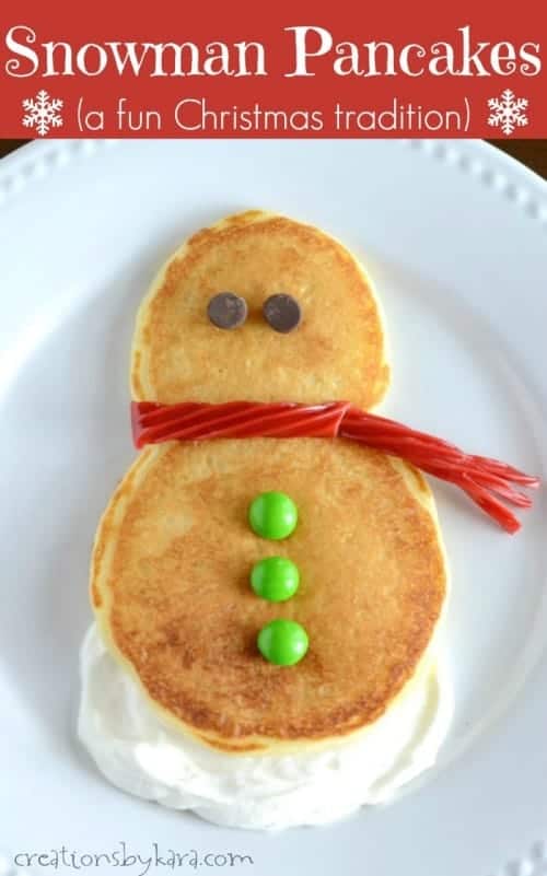 These Snowman Pancakes are easy, tasty, and such a fun Christmas tradition!