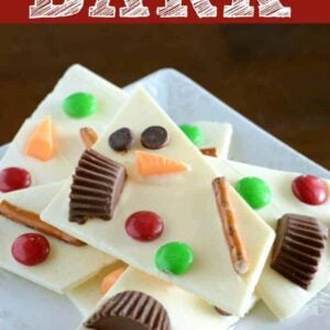 melted snowman chocolate bark