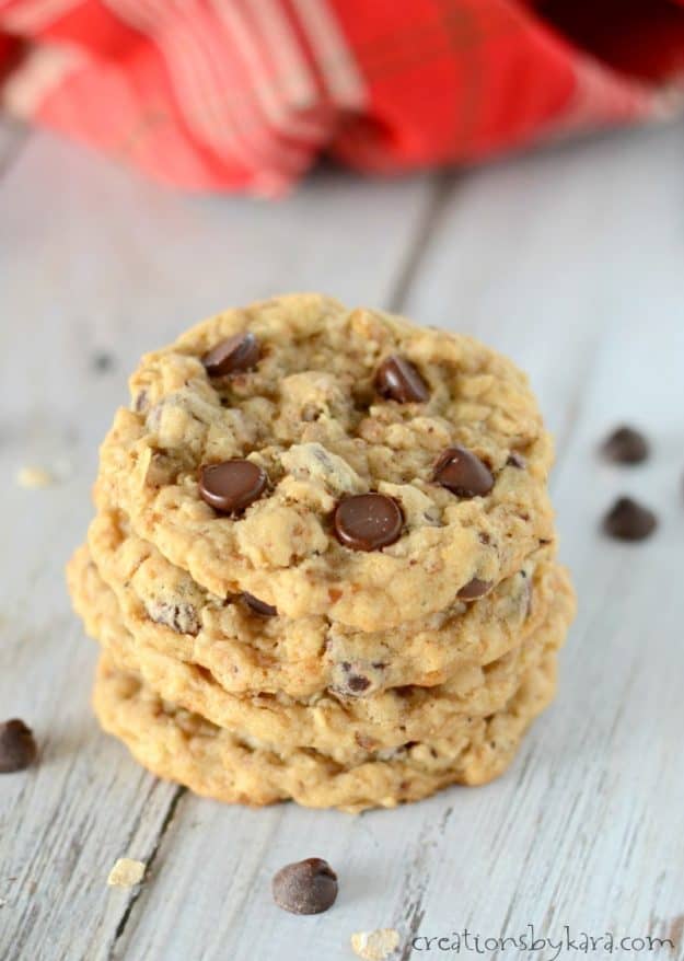 Chocolate Chip Cookies with toasted oats