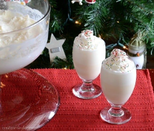 Creamy White Christmas Punch with sprinkles on top