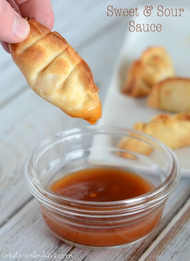 Sweet and Sour Sauce- perfect for dunking chicken nuggets, wontons, eggrolls, and more!