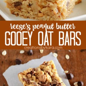 gooey reese's peanut butter oat bars