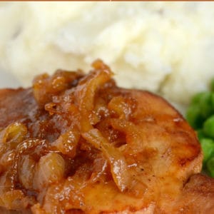 easy pork chops with onions pinterest pin