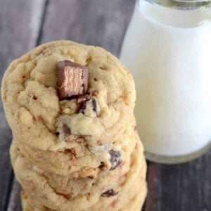 Soft and chewy Kit Kat Cookies. A fun twist on traditional chocolate chip cookies!