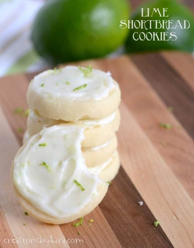 lime shortbread cookies with title