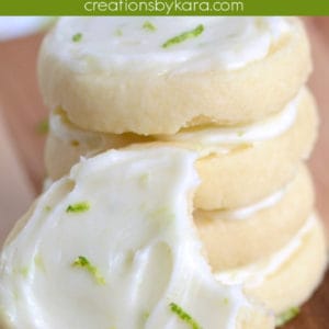 shortbread cookies with lime frosting pinterest pin