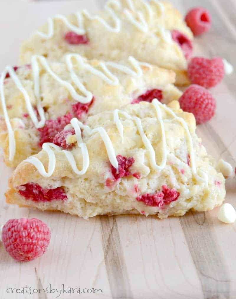 Recipe for White Chocolate Raspberry Scones - these things are AMAZING!