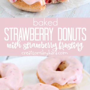 baked strawberry donuts recipe collage