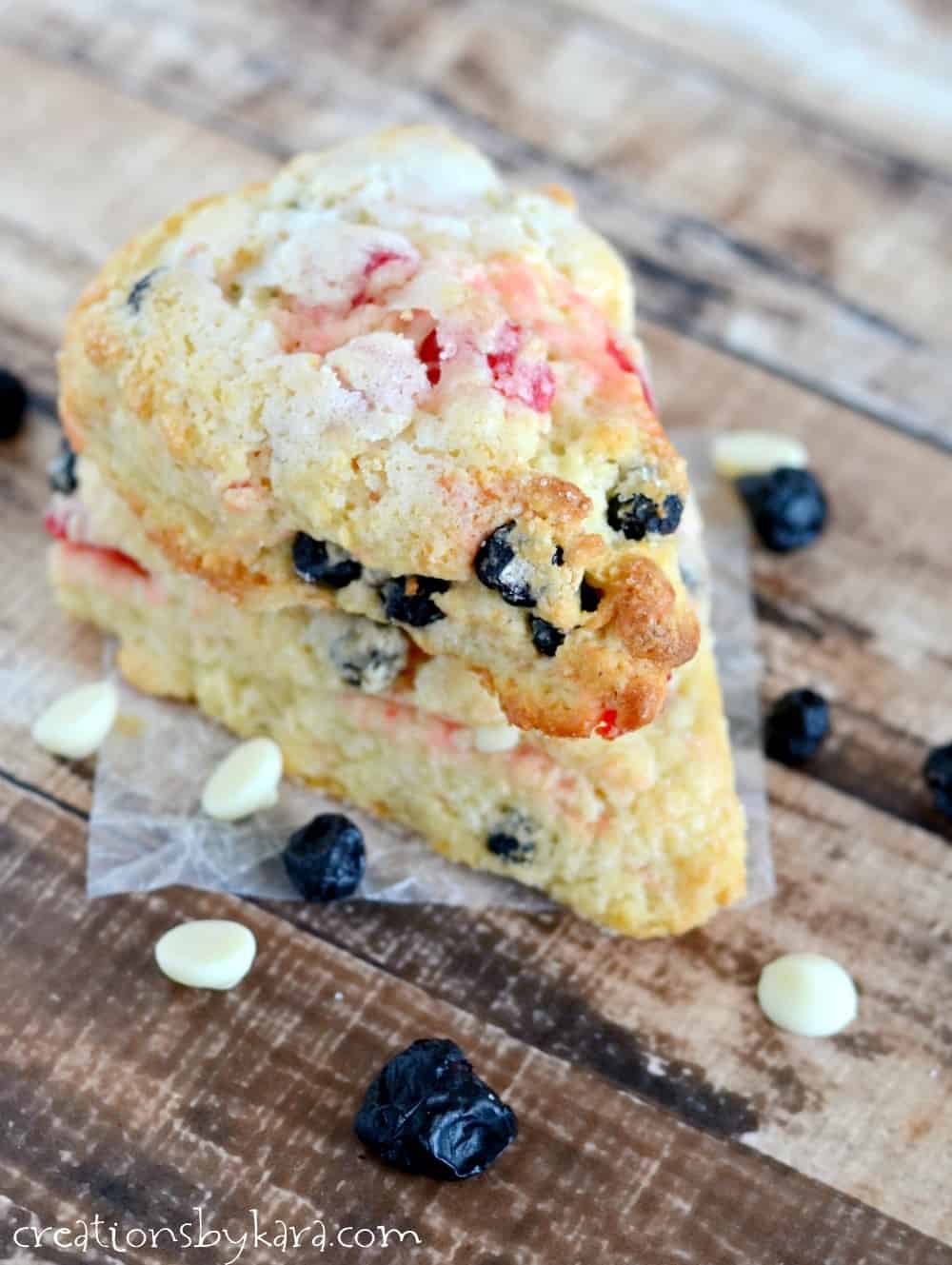 Recipe for 4th of July scones