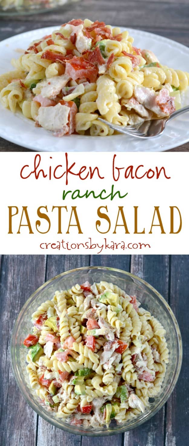 Recipe for Chicken Bacon Ranch Pasta Salad