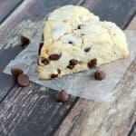 Recipe for soft and tender Chocolate Chip Scones. So easy to make, and so tasty!