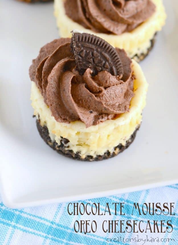 These Chocolate Mousse Oreo Cheesecakes are irresistible! 