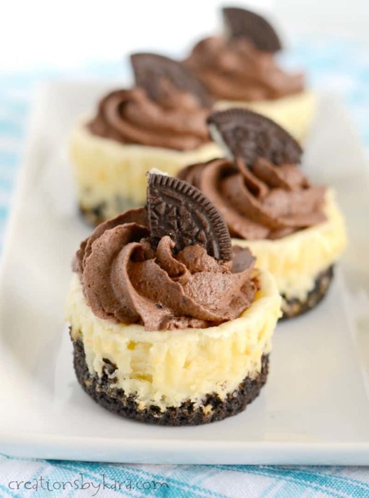Easy and delicious, these mini chocolate mousse oreo cheesecakes are sure to become a favorite dessert recipe!