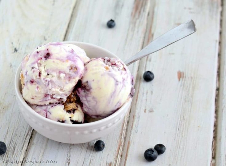 This Lemon Blueberry Cheesecake Ice Cream rivals ice cream from a fancy ice cream parlor. A perfect summer ice cream recipe!