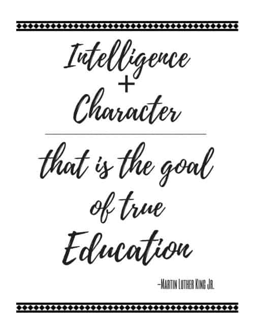 Free printable Martin Luther King Jr. education quote 