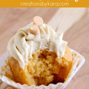 butterscotch cupcakes with butterscotch frosting pinterest pin