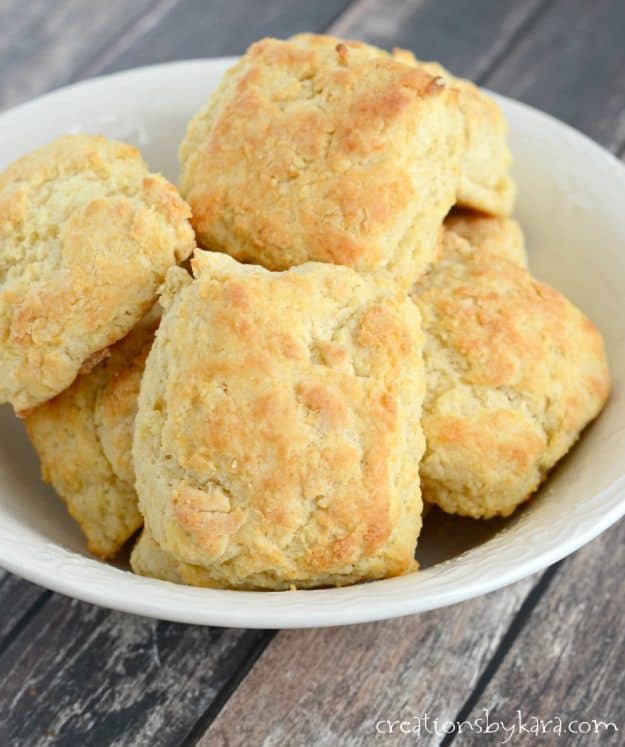 bowl of homemade butter biscuits
