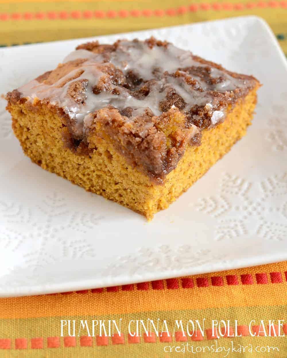 Pockets of cinnamon sugar make this Pumpkin Cinnamon Roll Cake one of the best pumpkin cakes you will ever eat!