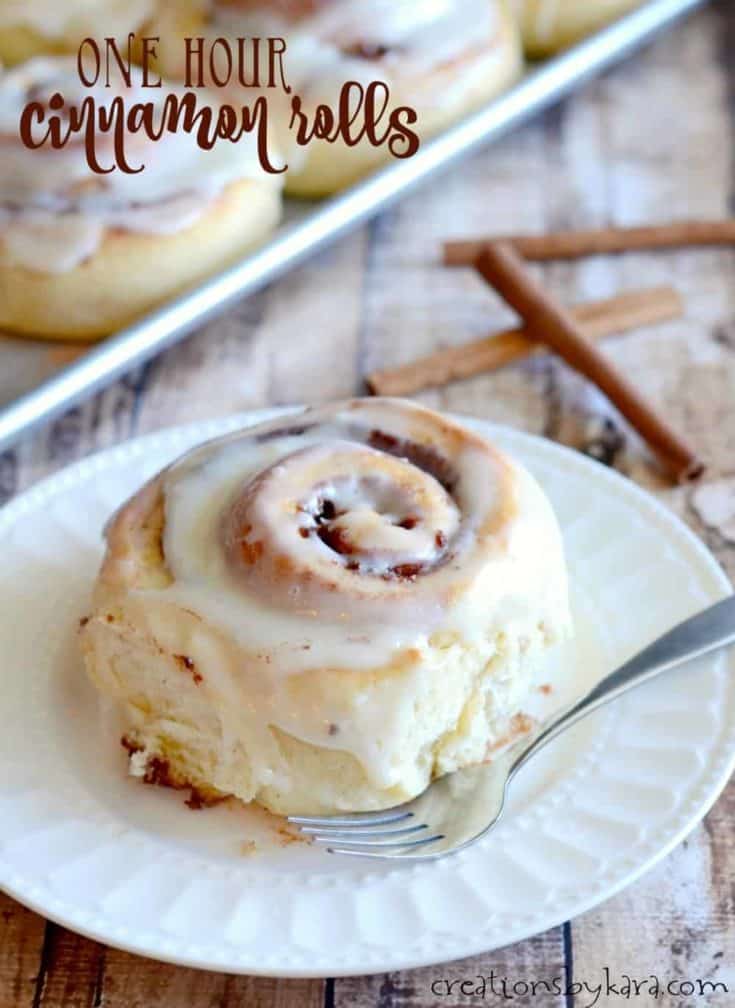 These One Hour Cinnamon Rolls are just as soft and fluffy as recipes that take hours to make!
