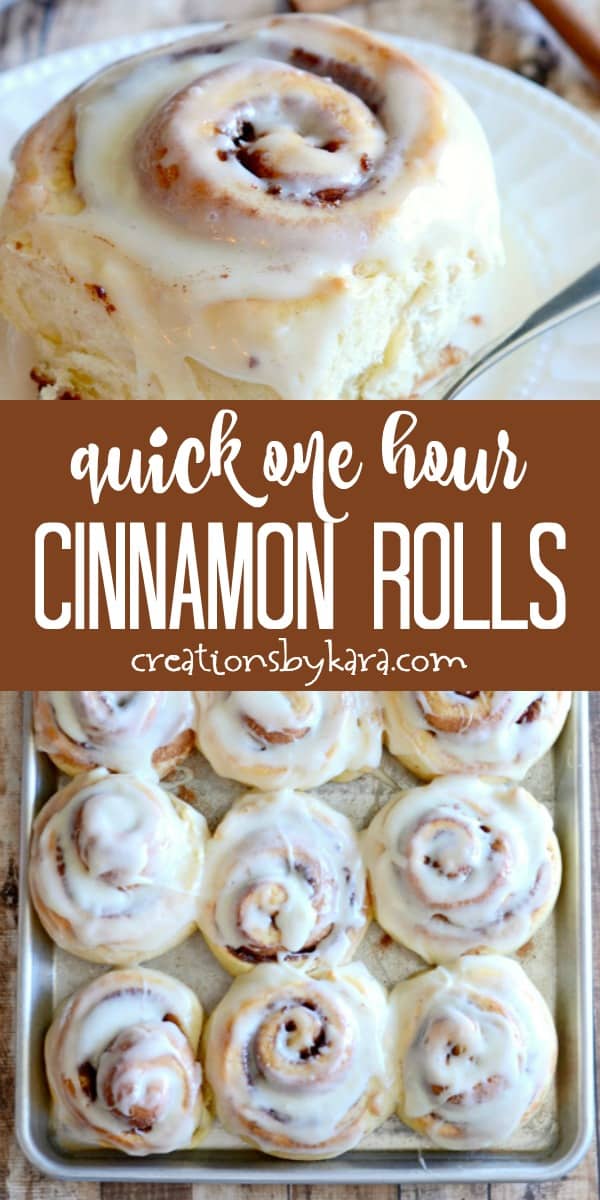 quick cinnamon rolls recipe collage