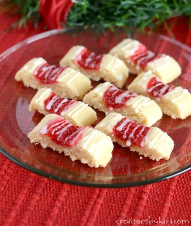 plate of raspberry butter cookies