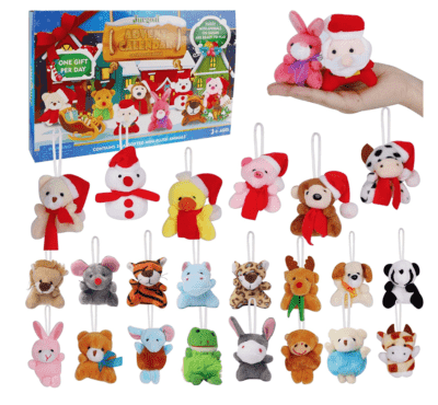 christmas advent with stuffed animals