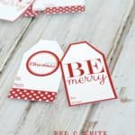 Free printable red and white Christmas gift tags. Pretty gift tags for your christmas wrapping.