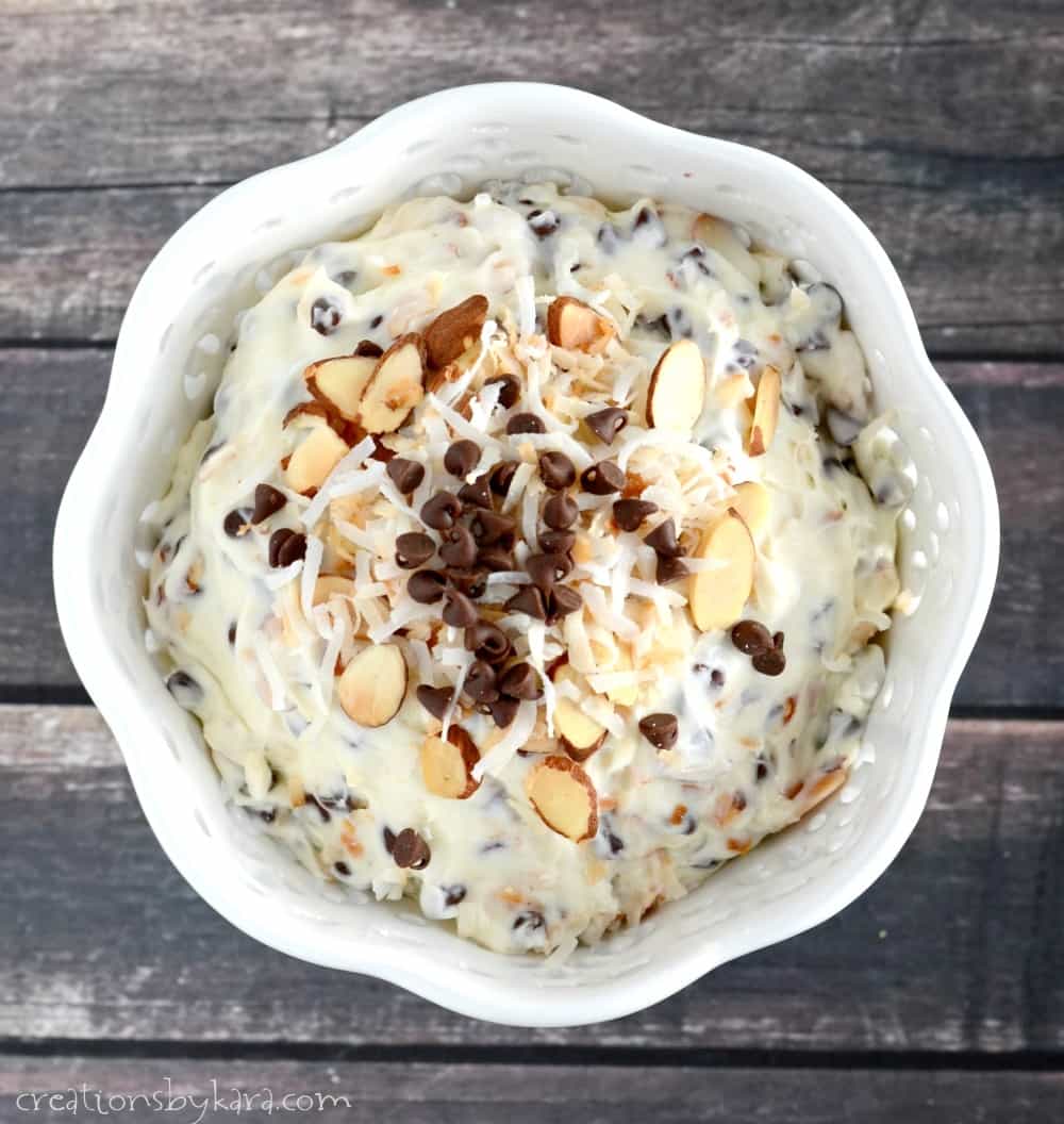 Sweet and Creamy Almond Joy Dip Recipe Creations by Kara
