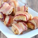 These 3 ingredient bacon appetizers will be a hit at any party. A perfect appetizer that is always a crowd pleaser.