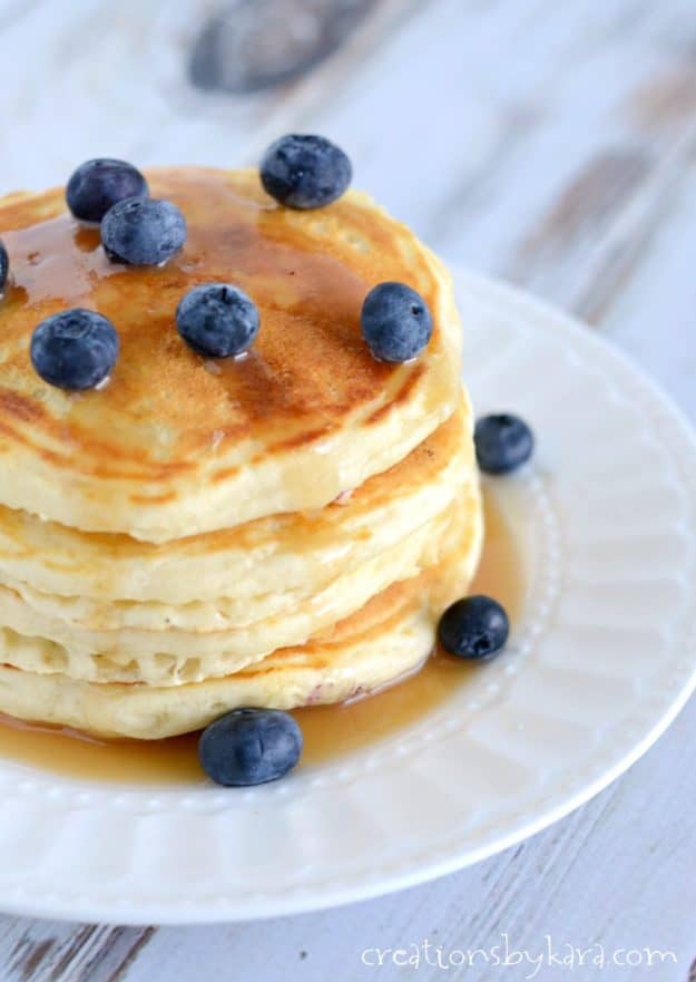 From scratch blueberry pancakes recipe