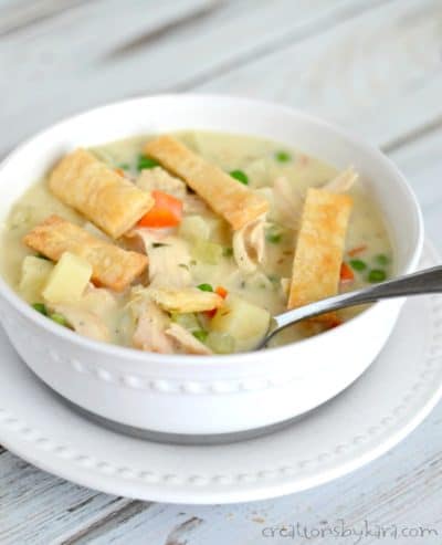 Every bite of this Chicken Pot Pie Soup is scrumptious. You might just want to lick your bowl. A perfect hearty and comforting soup recipe.