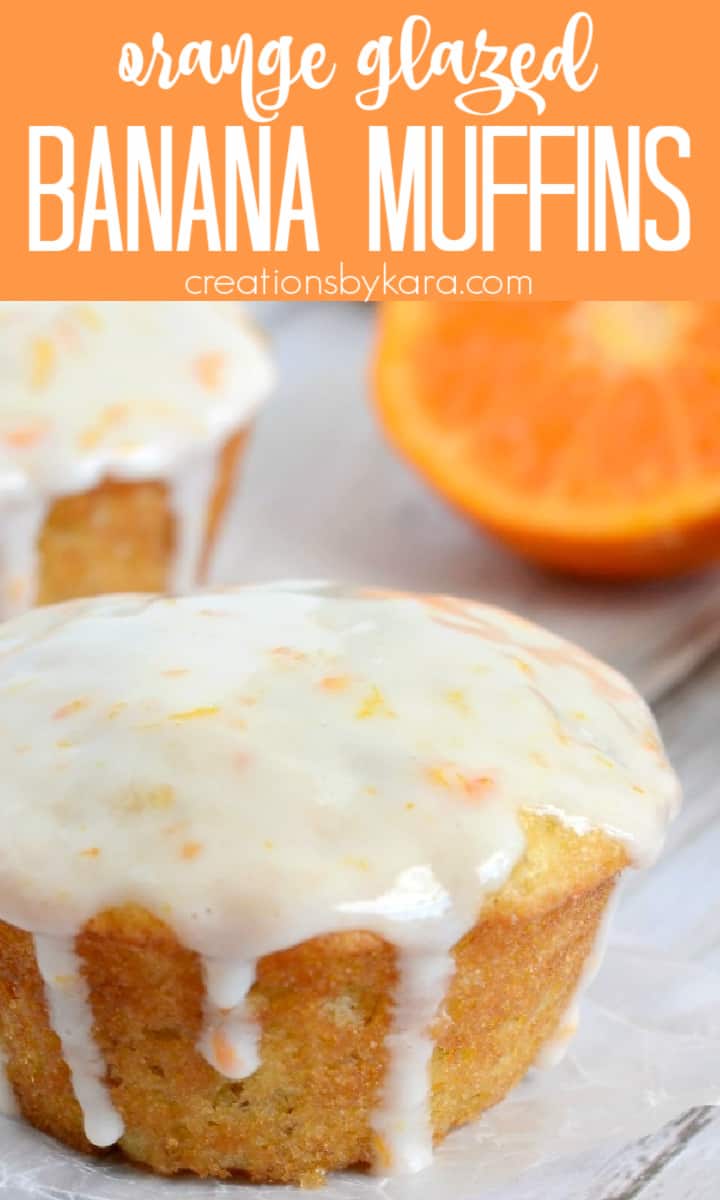 Orange Banana Muffins with Sour Cream Glaze Creations by Kara