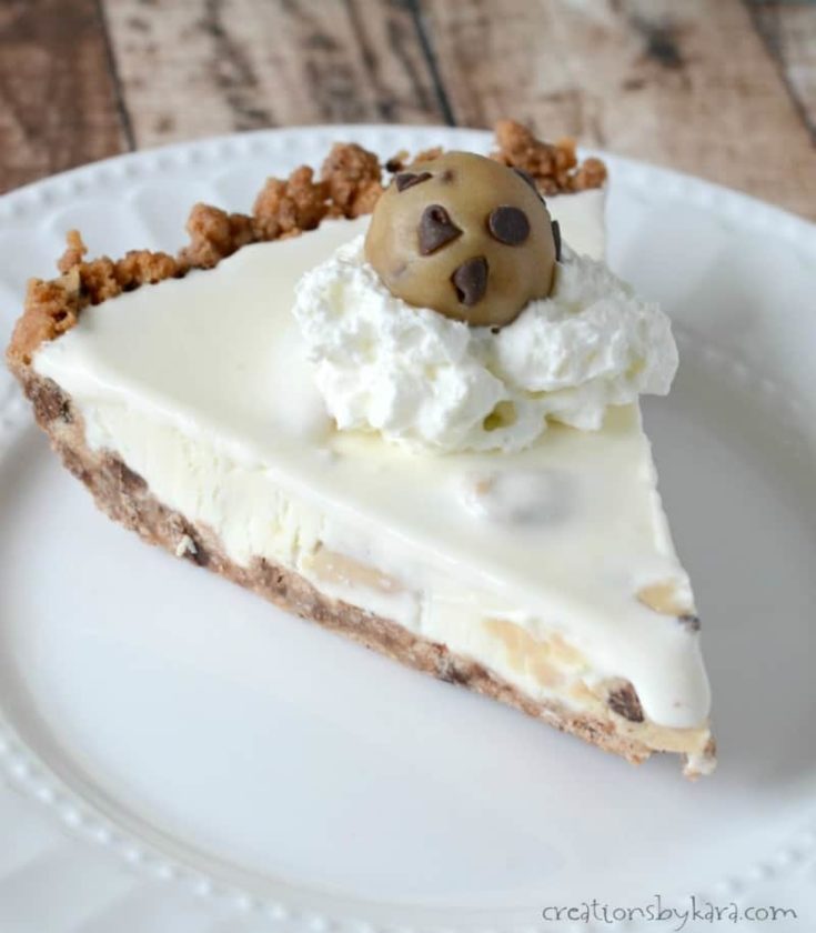 Cookie dough fans will love this creamy frozen pie. A perfect summer dessert.