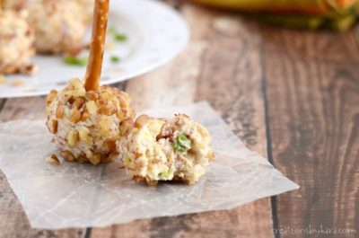Serve these mini cheese ball bites on pretzel sticks for a fun and delicious appetizer. Everyone will rave about this cheese ball recipe. A perfect snack or appetizer!